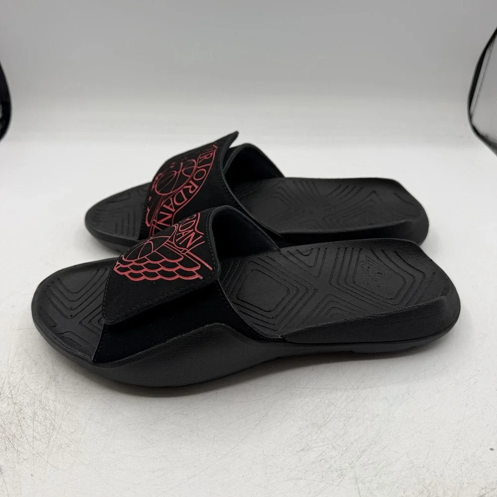 Nike Air Jordan Hydro 7 Slides Mens Sz 8 Black University Red Sandals AA2517-062